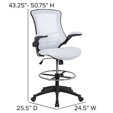 Flash Furniture Mid-Back Mesh Ergonomic Drafting Office Chair