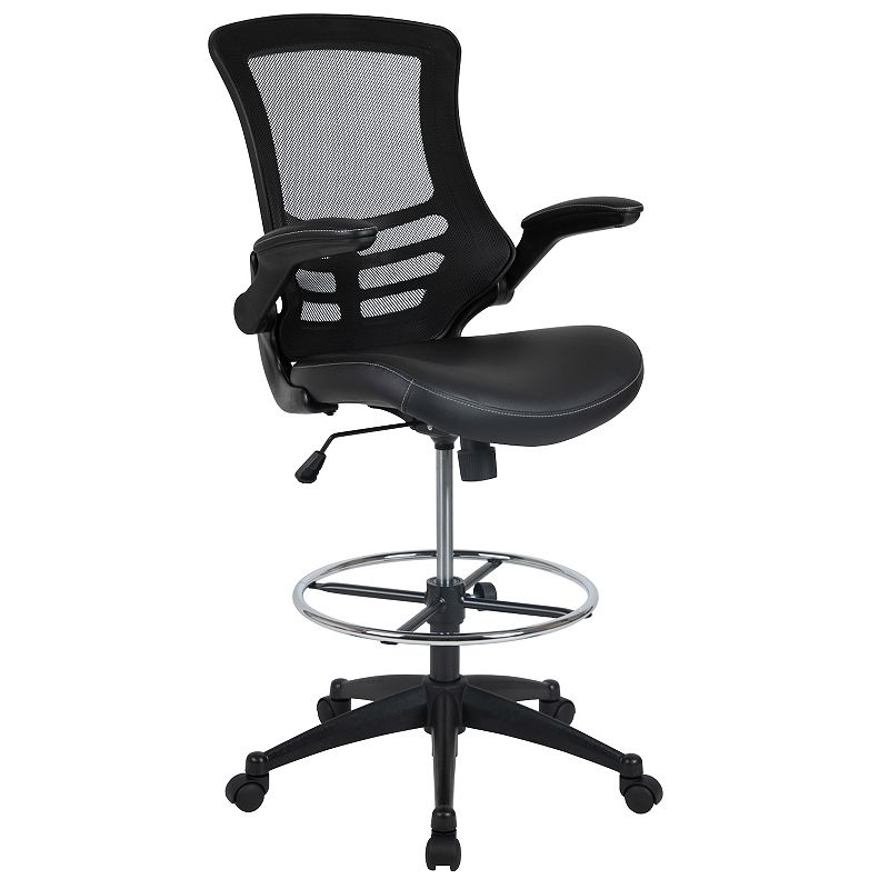 Flash Furniture Mid-Back Mesh Ergonomic Drafting Office Chair, Black