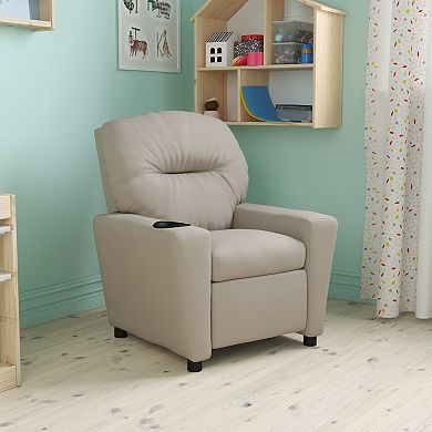 Kids Flash Furniture Contemporary Cup Holder Recliner Arm Chair