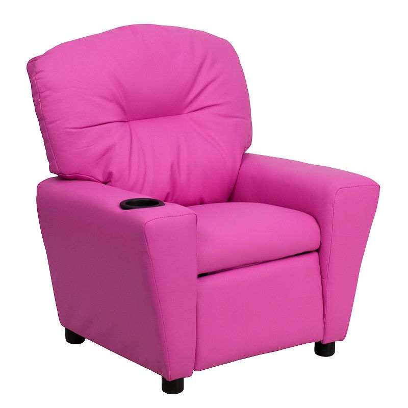 Kids Flash Furniture Contemporary Cup Holder Recliner Arm Chair, Pink