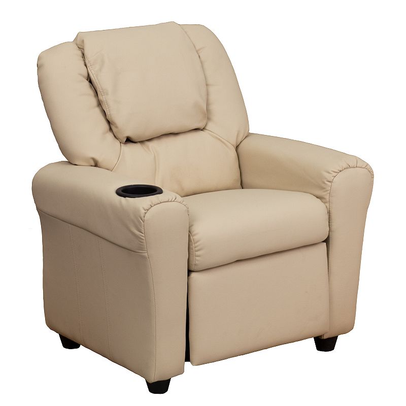 Kids Flash Furniture Contemporary Recliner Arm Chair, Beig/Green