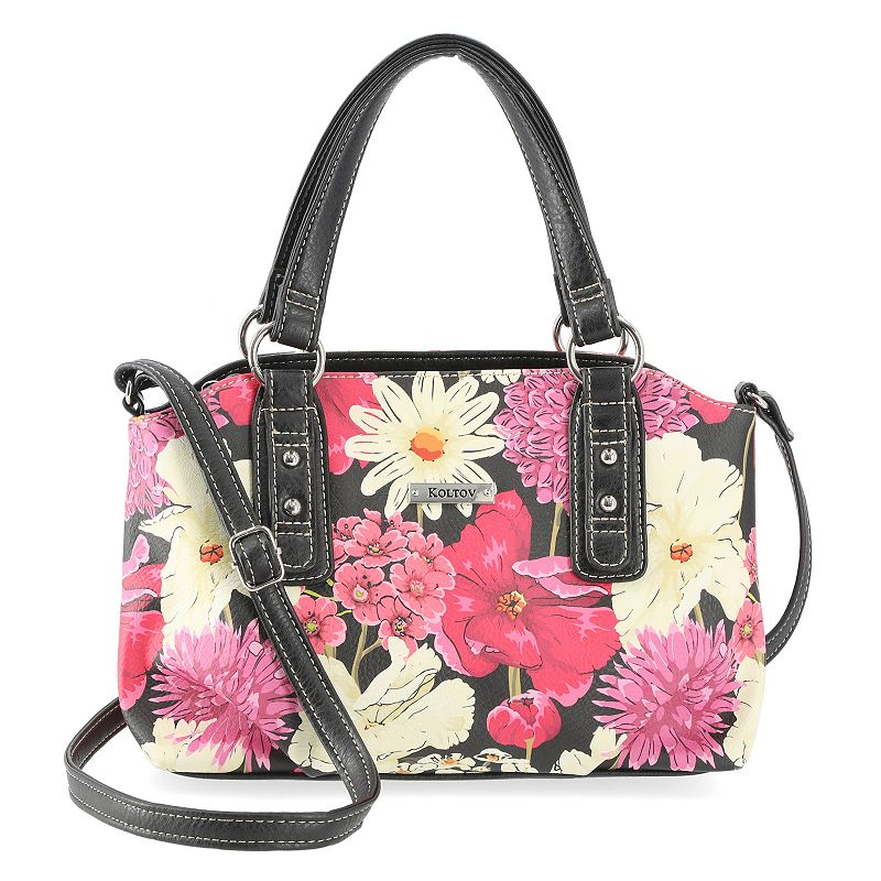 Koltov Olivia Crossbody Bag, Zinna Print Black