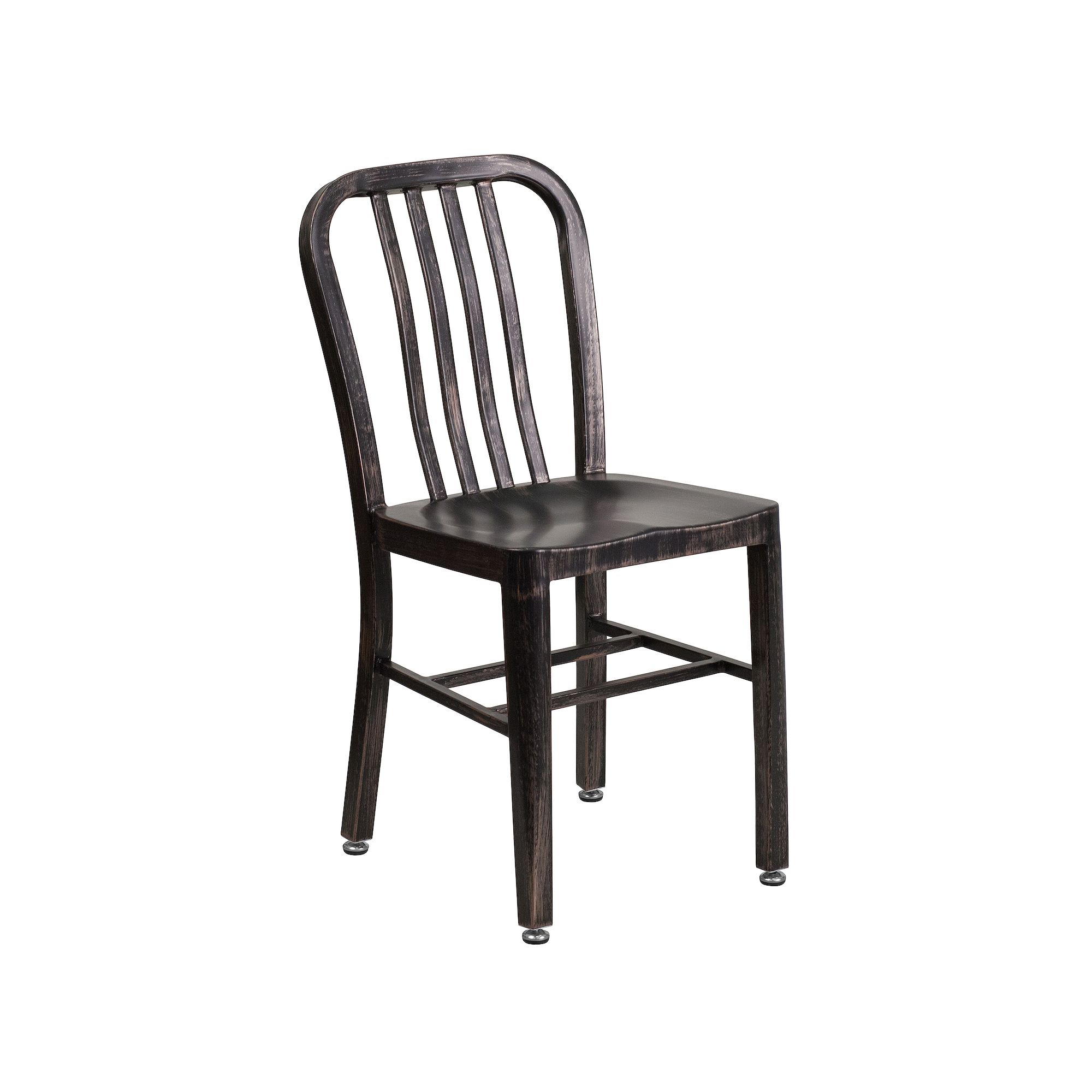 Flash Furniture Commercial Grade Indoor / Outdoor Dining Chair, Black Antiq