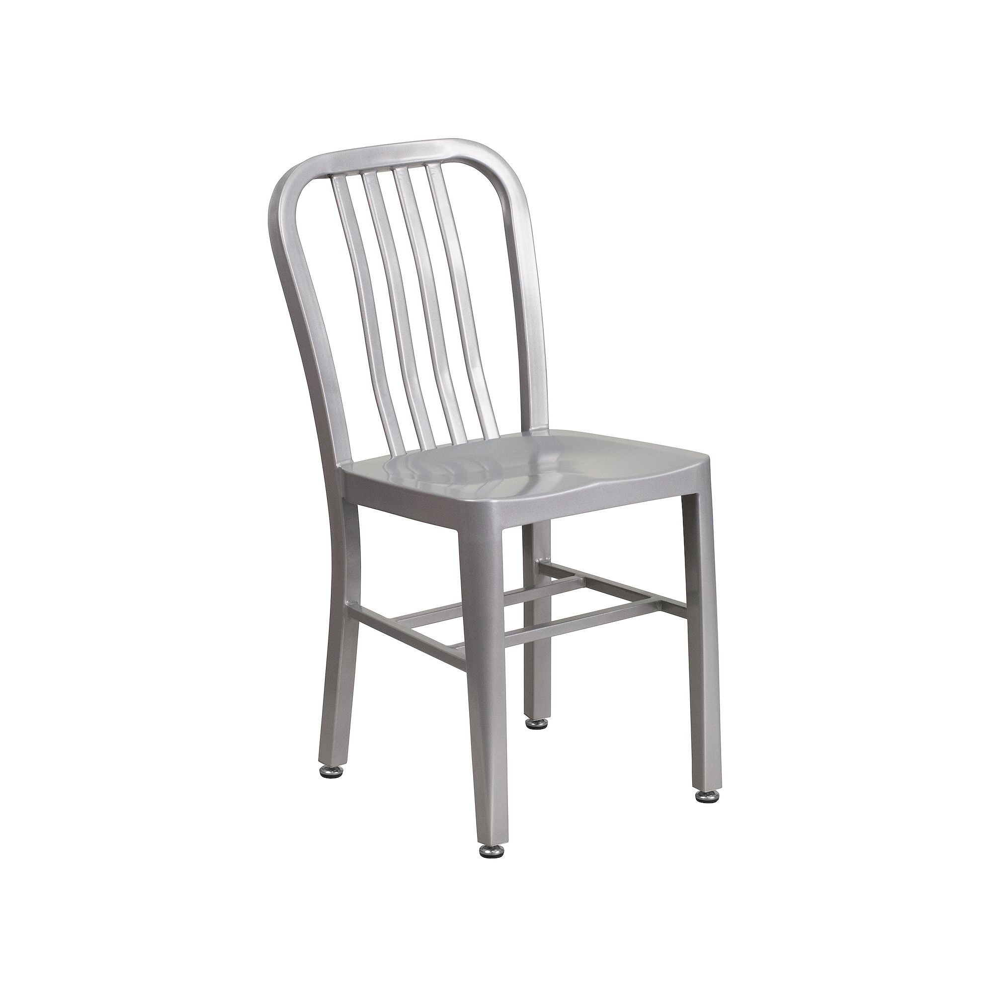 Flash Furniture Commercial Grade Indoor / Outdoor Dining Chair, Silver