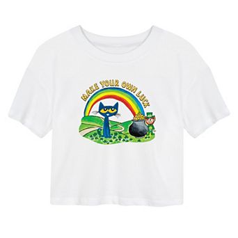 Juniors' PTC Leprechaun Graphic Cropped Tee