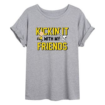 Juniors' Peanuts Soccer Graphic Rolled Cuff Tee