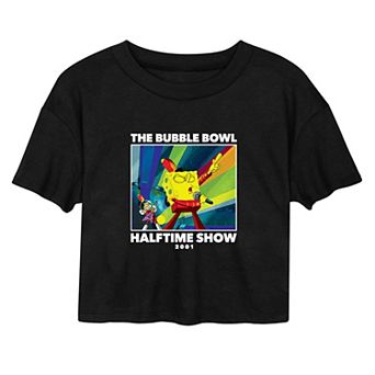 Juniors' SpongeBob SquarePants Halftime Graphic Cropped Tee