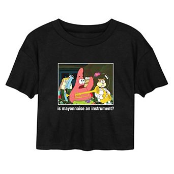 Juniors' SpongeBob SquarePants Mayo Graphic Cropped Tee