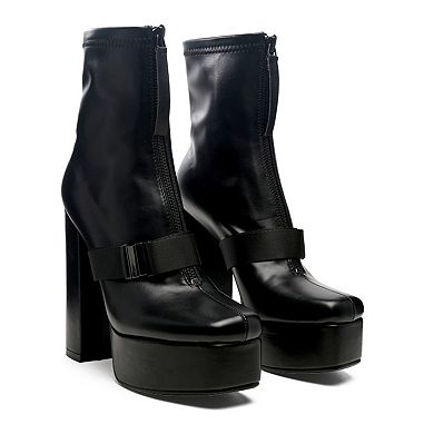 London Rag Boomer Women's Block Heel Ankle Boots