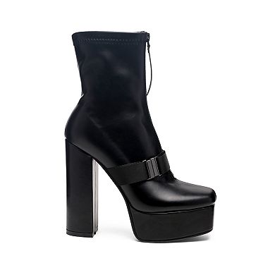 London Rag Boomer Women's Block Heel Ankle Boots