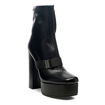 London Rag Boomer Women's Block Heel Ankle Boots