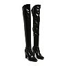 Zade Thigh High Long Boots In Stretch Patent Pu