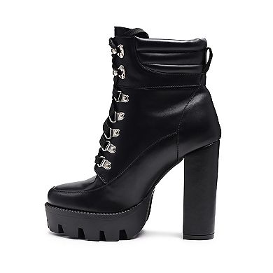 London Rag Stopper Women's Block Heel Ankle Boots