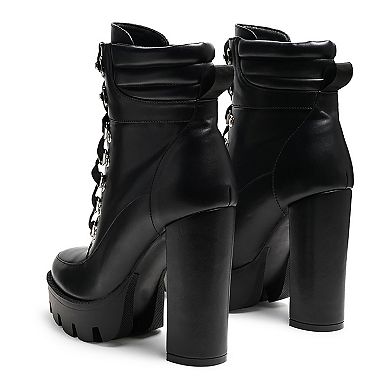 London Rag Stopper Women's Block Heel Ankle Boots