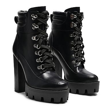 London Rag Stopper Women's Block Heel Ankle Boots
