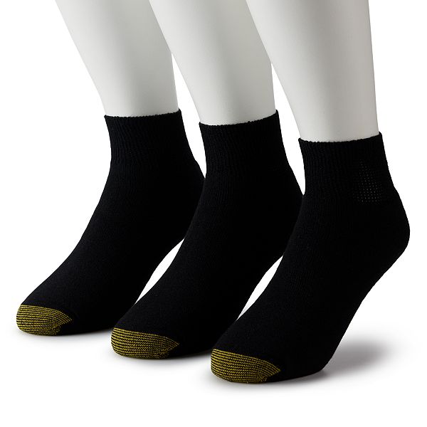 Men's GOLDTOE® 3pack NonBinding Quarter Socks