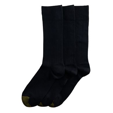 Men's GOLDTOE® 3-Pack Wellness Non-Binding Crew Socks