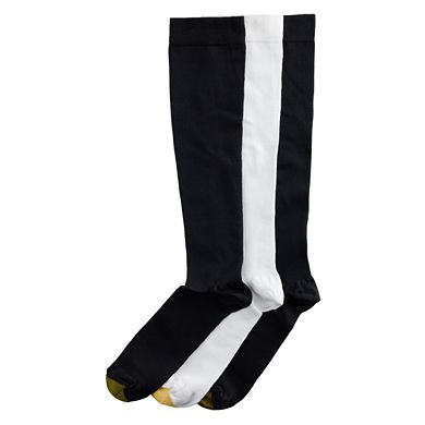 Men's GOLDTOE® 3-Pack Mild Compression OTC Ribbedbed Extended Socks