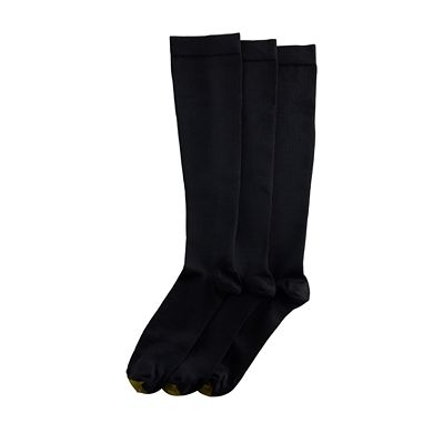 Men's GOLDTOE® 3-Pack Mild Compression OTC Ribbed Crew Socks