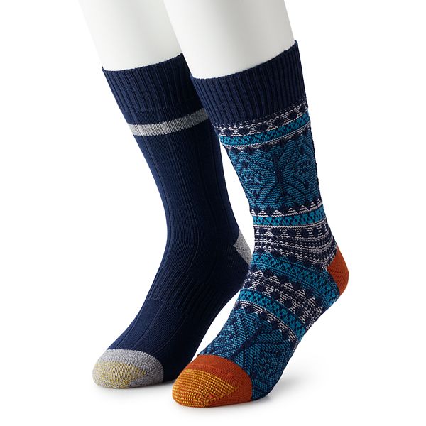 Men's GOLDTOE® 2Pack Fairisle Textured Crew Socks