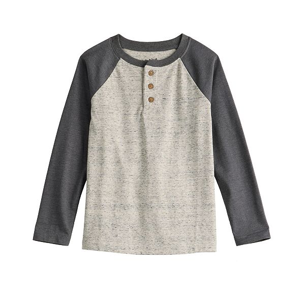 Boys 4-12 Jumping Beans® Long Sleeve Raglan Henley Tee