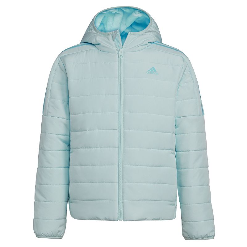 Girls 4-16 adidas Cozy 3S Puffer Jacket, Girls, Size: 4-5, Light Blue