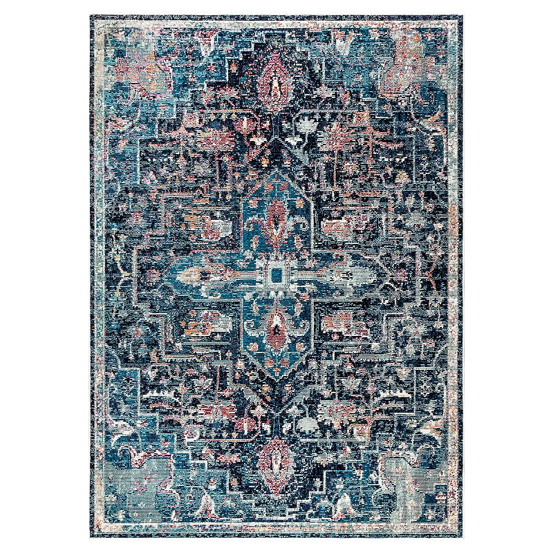 JONATHAN Y Zafra Vintage Medallion Rug, Blue, 8X10 Ft