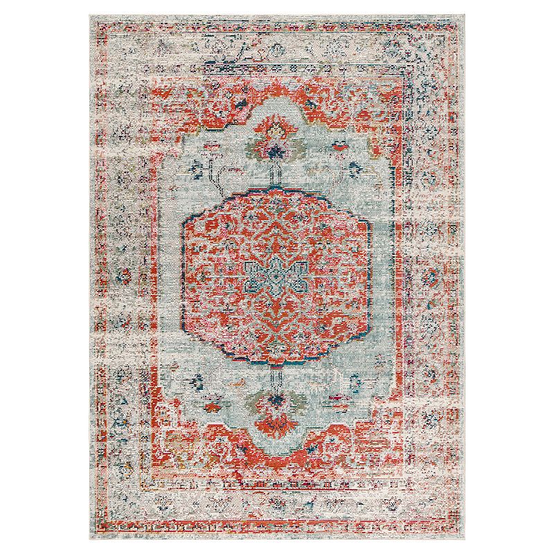 JONATHAN Y Andalus Medallion Rug, Red, 5X8 Ft