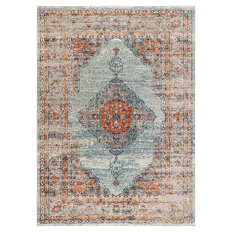 JONATHAN Y Cadiz Medallion Rug, Red, 5X8 Ft