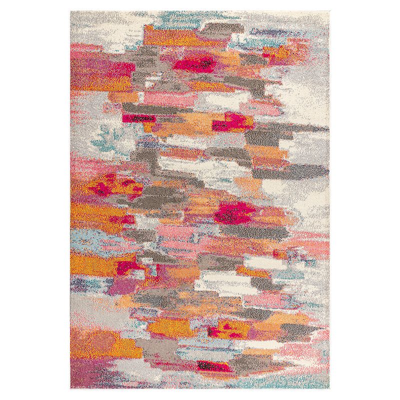 JONATHAN Y Contemporary Pop Modern Rug, Beig/Green, 5X8 Ft
