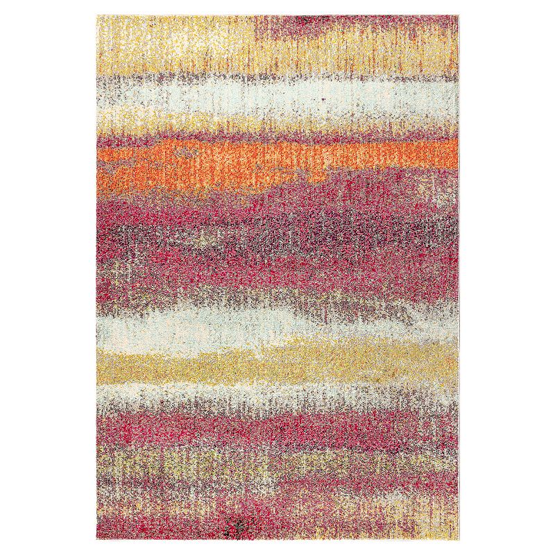 JONATHAN Y Contemporary Pop Rug, Beig/Green, 8X10 Ft