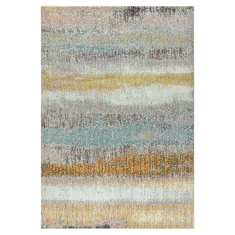 JONATHAN Y Contemporary Pop Rug, Beig/Green, 8X10 Ft