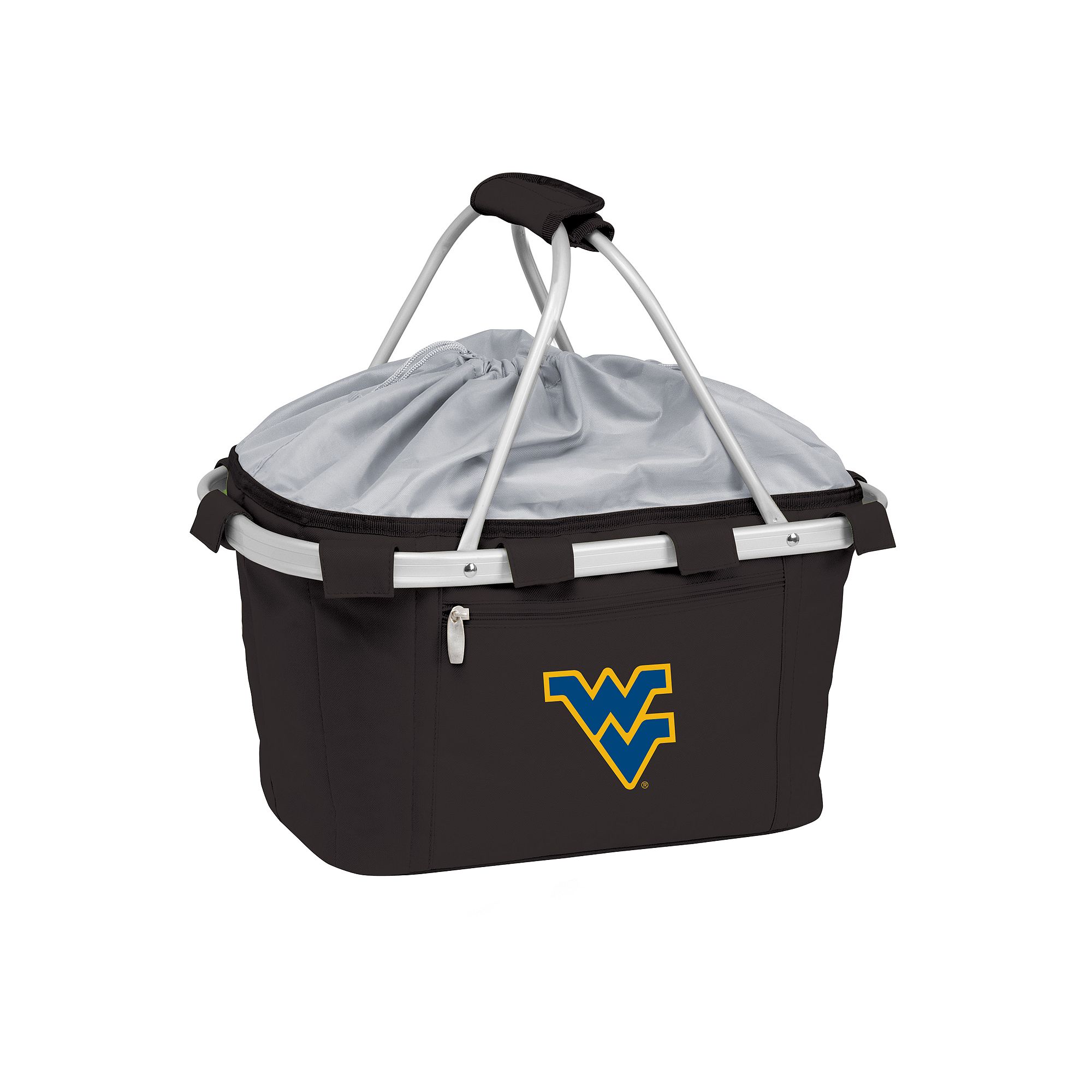 West Virginia Mountaineers Insulated Picnic Basket, Black