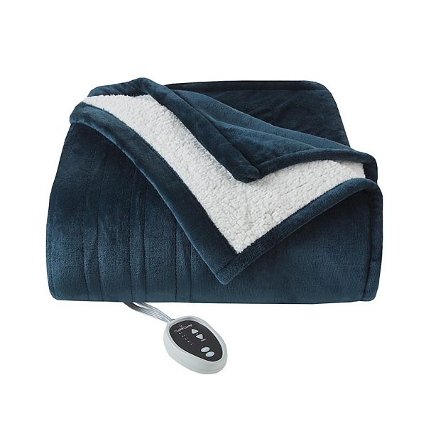 Cuddl Duds Heated Plush Sherpa Blanket