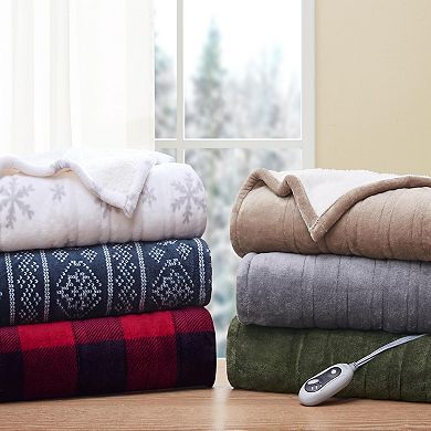 Cuddl Duds® Heated Plush Sherpa Throw