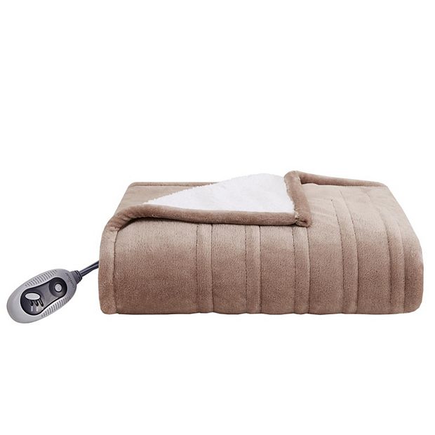 Cuddl Duds Plush Sherpa Electric Heated Throw Blanket