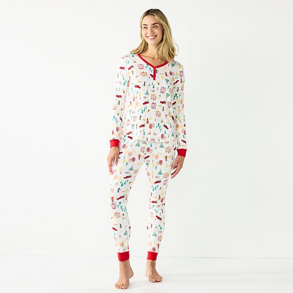 Women's LC Lauren Conrad Jammies For Your Families® Holiday Village Pajama  Set, pjs kohls