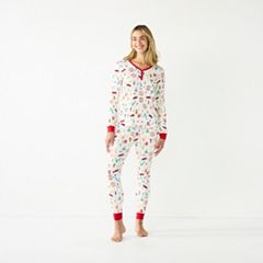 LAUREN CONRAD Women's X-LARGE 2-Pc RED & WHITE FAIR ISLE Print SLEEP SET  Pajamas