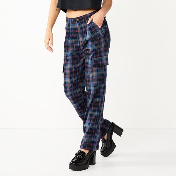 Pastel Plaid Cargo Pants