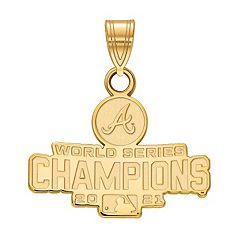 Women's Atlanta Braves 2021 World Series Champions Large Sterling Silver  Enamel Necklace