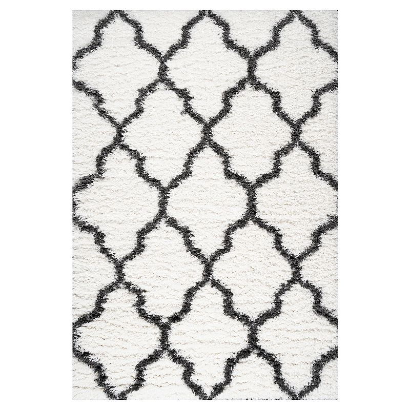 JONATHAN Y Marrakesh Shag Rug, Beig/Green, 8X10 Ft