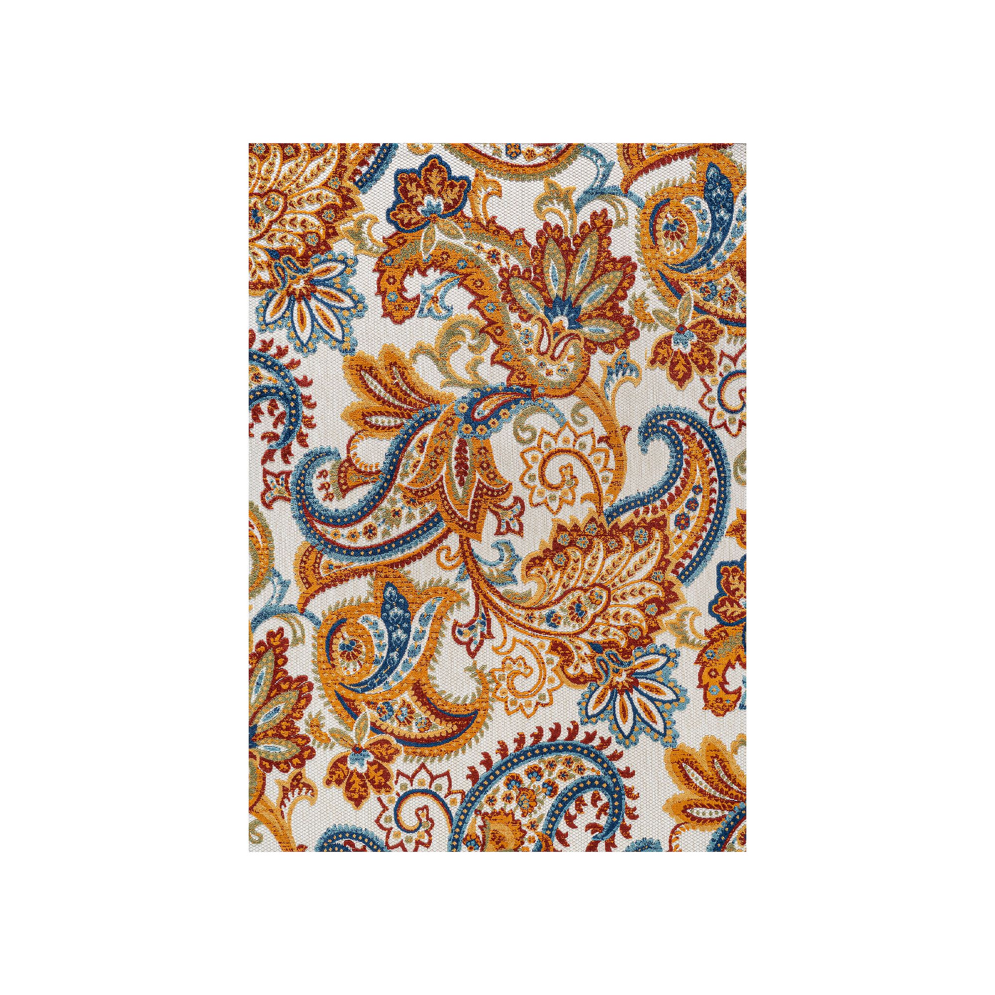 JONATHAN Y Gordes Paisley Rug, Orange Team