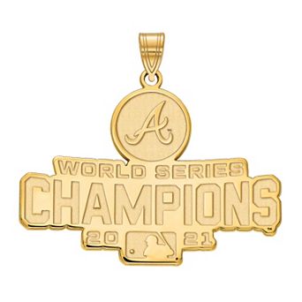 LogoArt Atlanta Braves 2021 World Series Champions Extra Large Sterling Silver Pendant