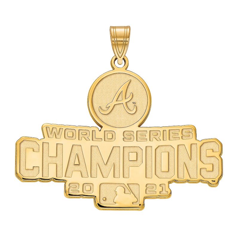 LogoArt Atlanta Braves 2021 World Series Champions Extra Large Sterling Sil