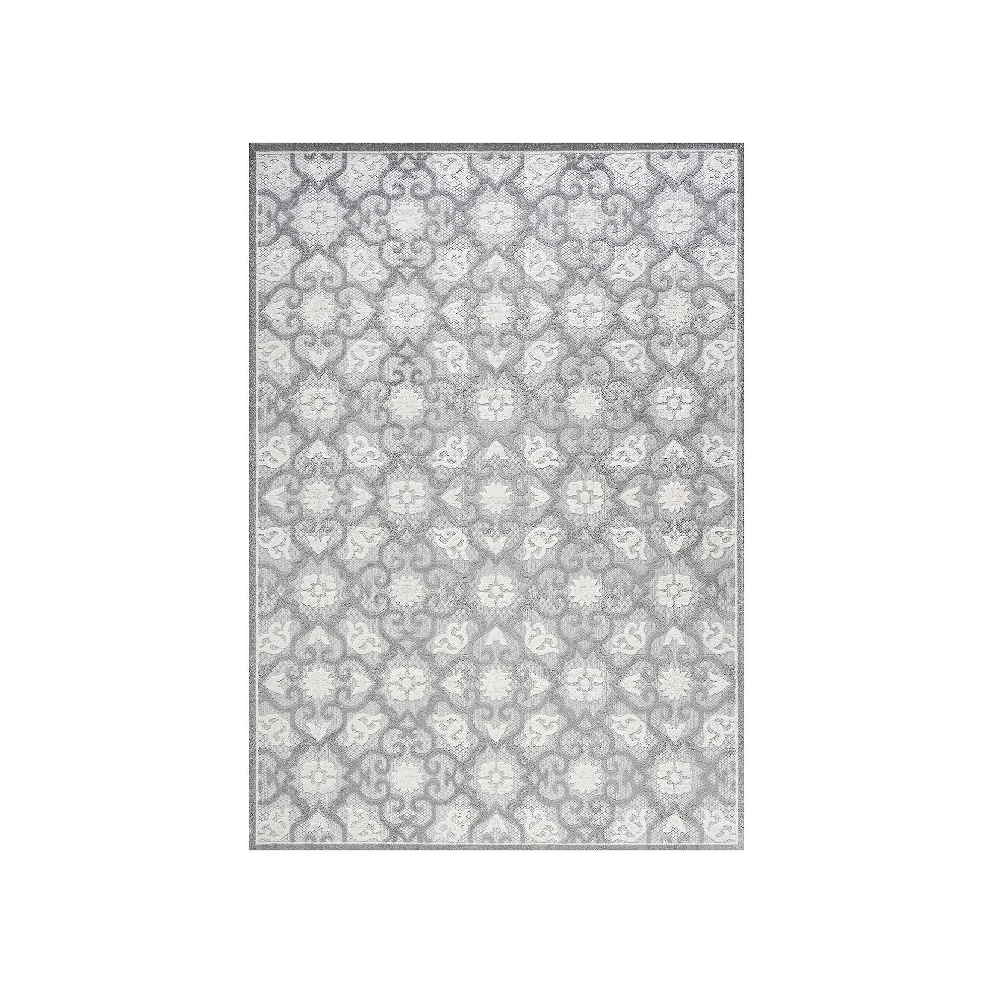 JONATHAN Y Gallia Tile Trellis Rug, Light Gray Ivory