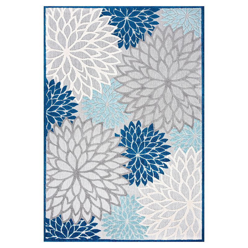 JONATHAN Y Minori Floral Rug, Blue, 5X7.5 Ft