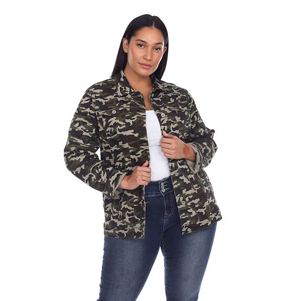 Plus size long camo jacket best sale