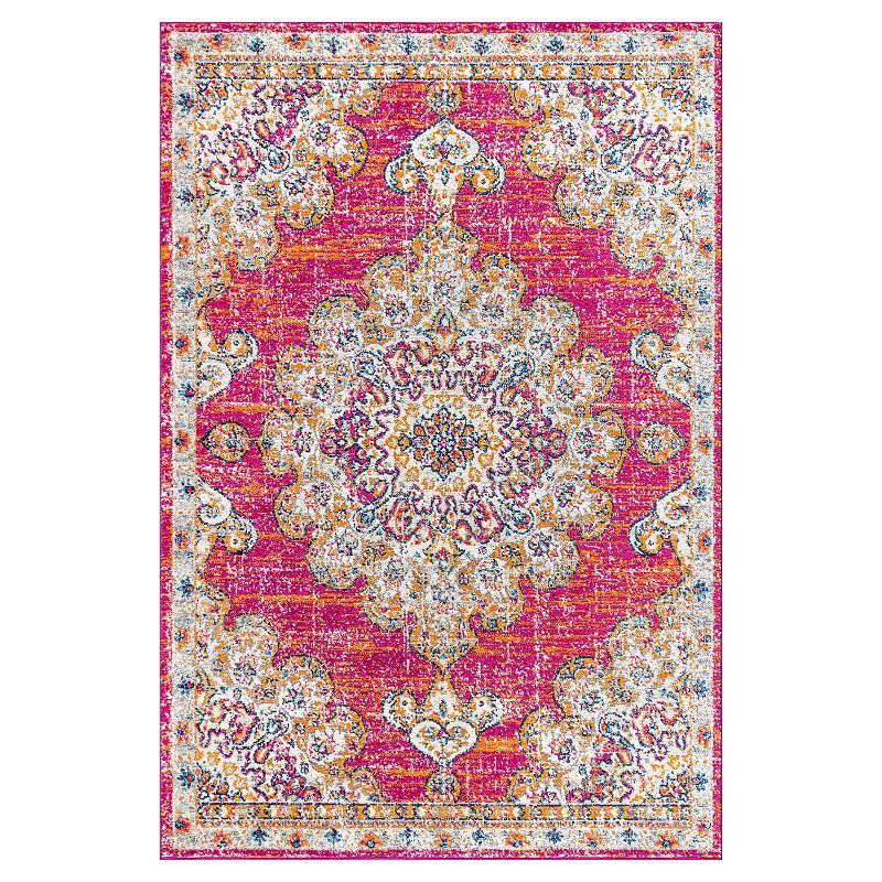 JONATHAN Y Bohemian Flair Boho Rug, Pink, 8X10 Ft