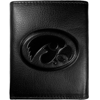 Iowa Hawkeyes Embossed Leather Trifold Wallet