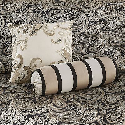 Lush Décor Stripe Quilt 3 Piece Set (King) Black/White: Comforter with Shams, OEKO-TEX Certified